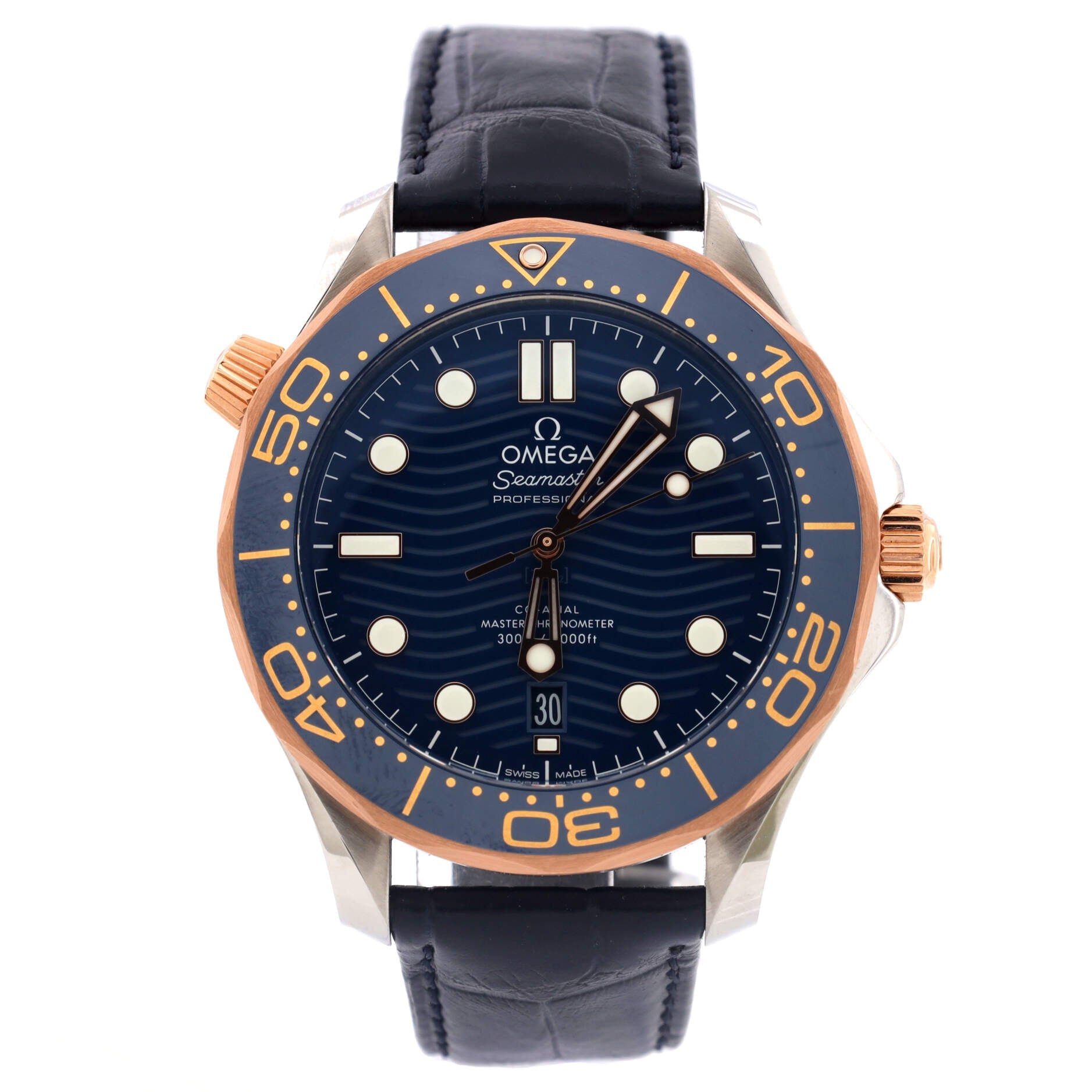 Seamaster Professional Diver 300M Co-Axial Master Chronometer Automatic Watch Stainless Steel and Rubber with Rose Gold 42