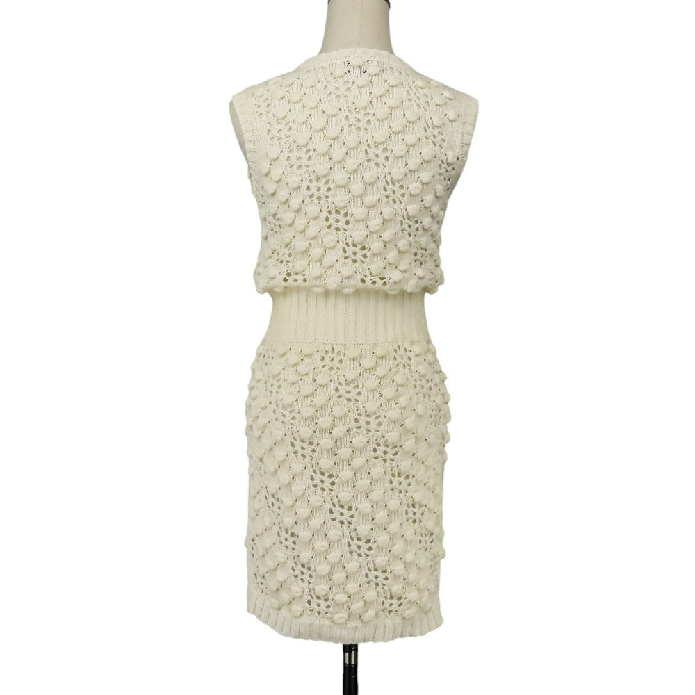 Chanel Coco Mark Crochet Knit Dress