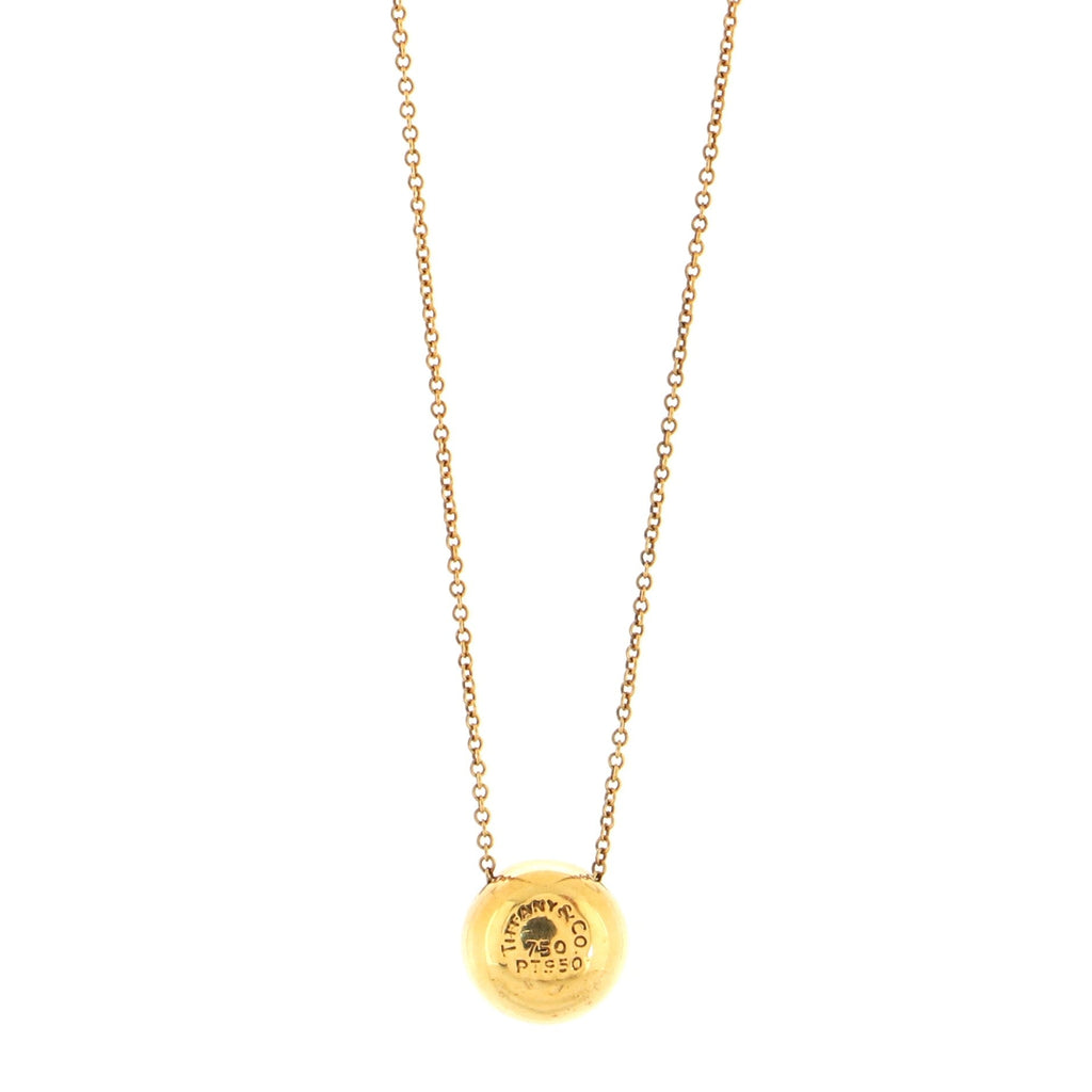 Dots Ball Pendant Necklace 18K Yellow Gold with Diamonds