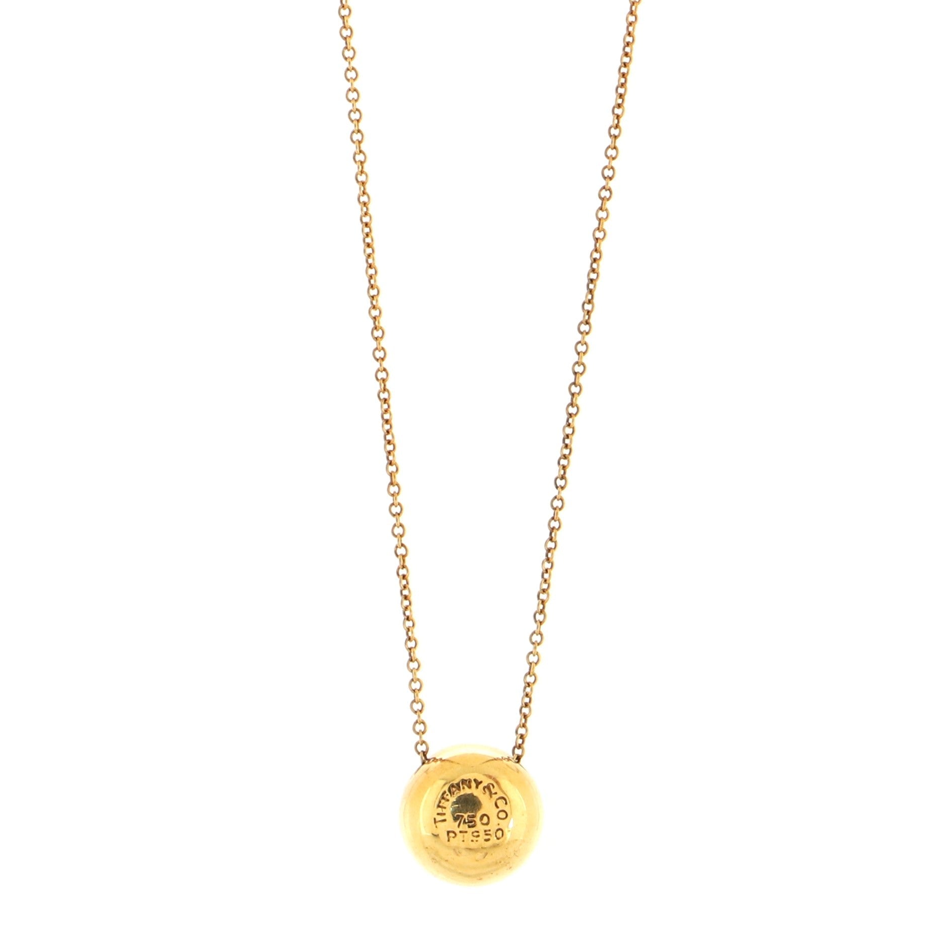 Dots Ball Pendant Necklace 18K Yellow Gold with Diamonds