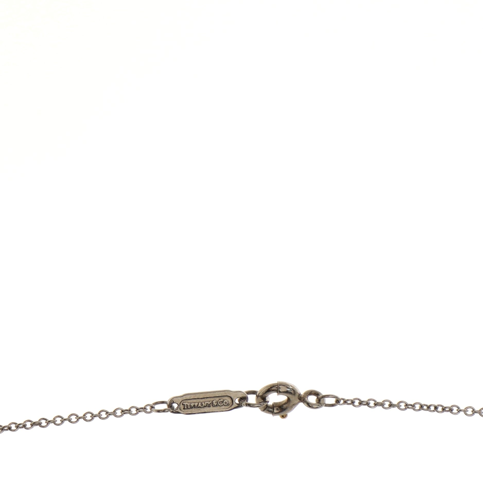 Oval Key Pendant Necklace Platinum and Diamonds
