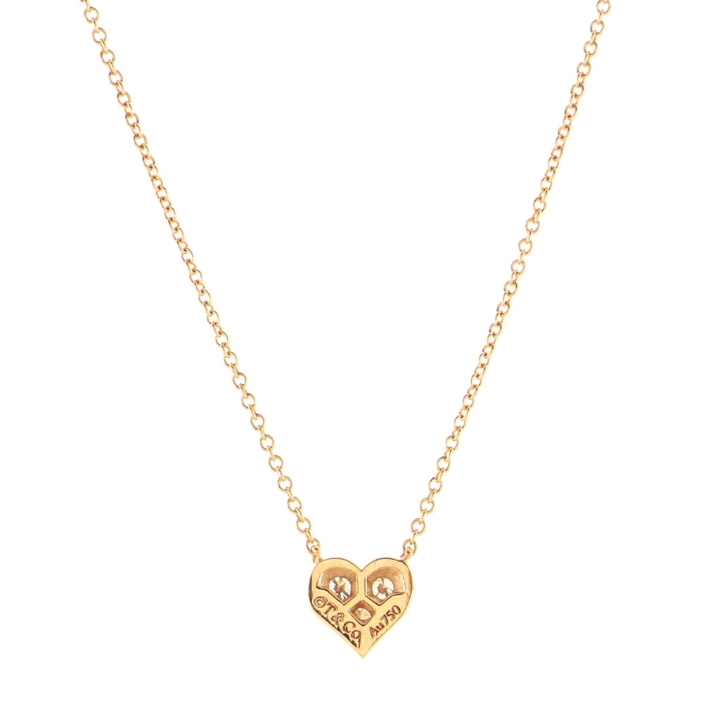 Heart 3 Diamond Pendant Necklace 18K Rose Gold with Diamonds
