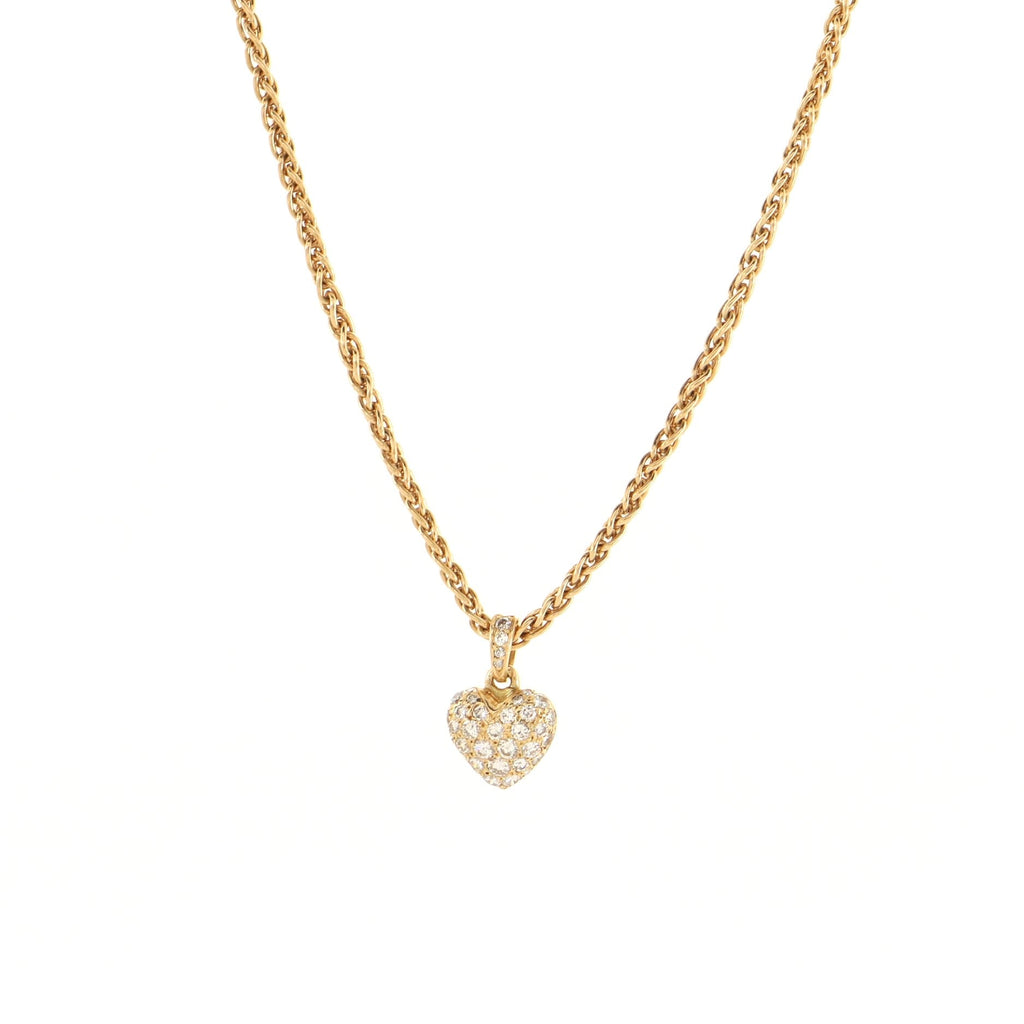 Heart Pendant Necklace 18K Yellow Gold with Diamonds
