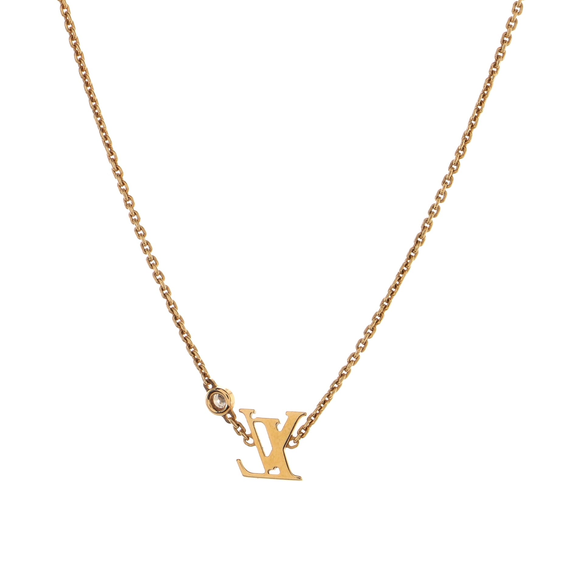 Idylle Blossom LV Pendant Necklace 18K Yellow Gold with Diamond