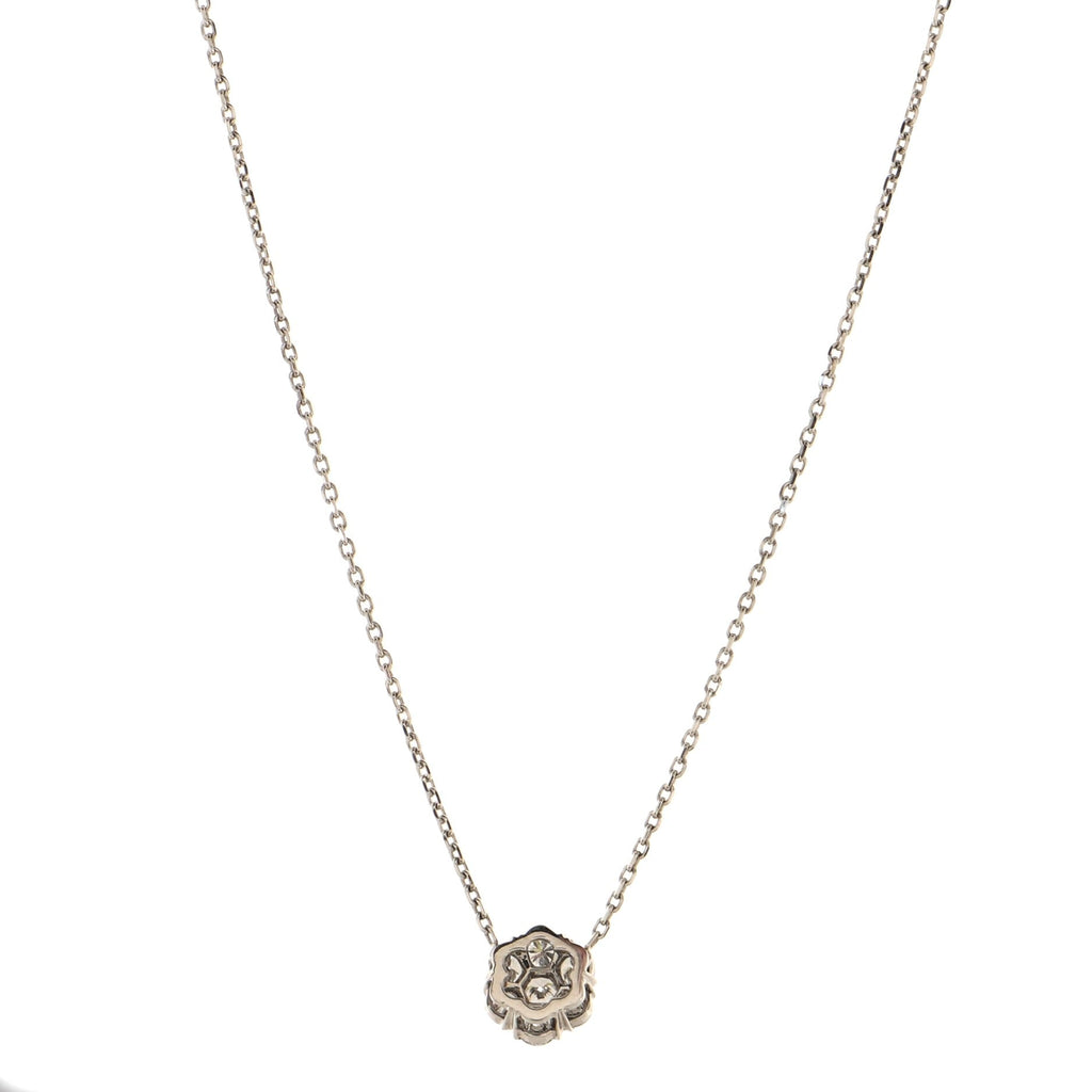 Fleurette Pendant Necklace 18K White Gold and Diamond Large