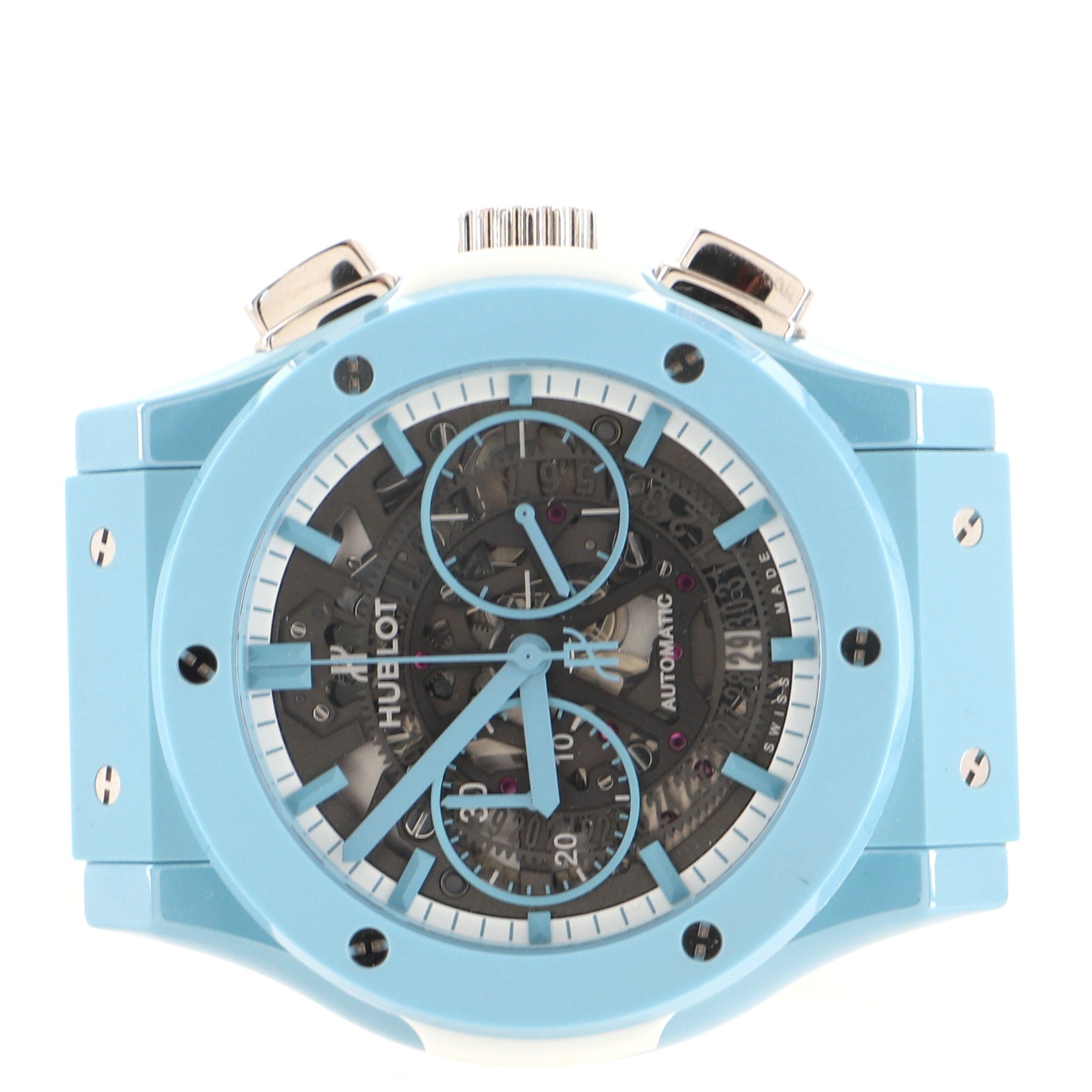 Classic Fusion Aerofusion Chronograph Skeleton Automatic Watch Ceramic and Rubber 45