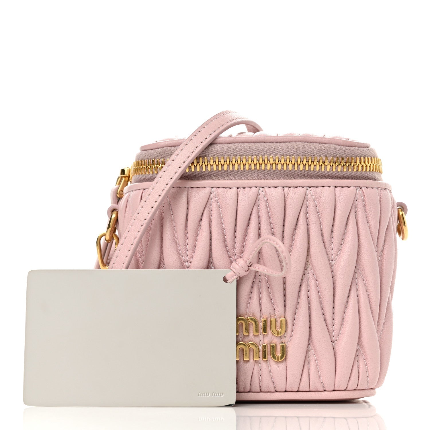 Nappa Matelasse Micro Vanity Case Alabastro