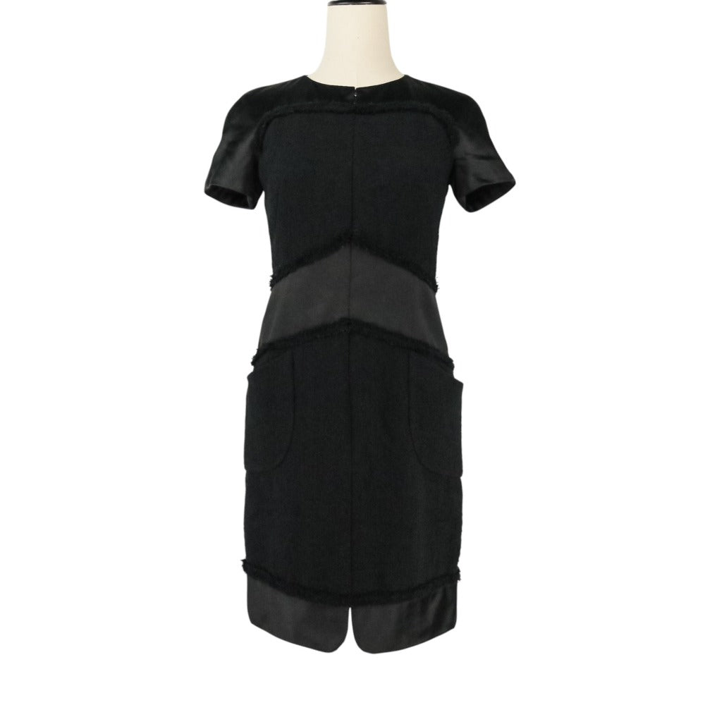 Chanel Tweed Satin Mix Dress