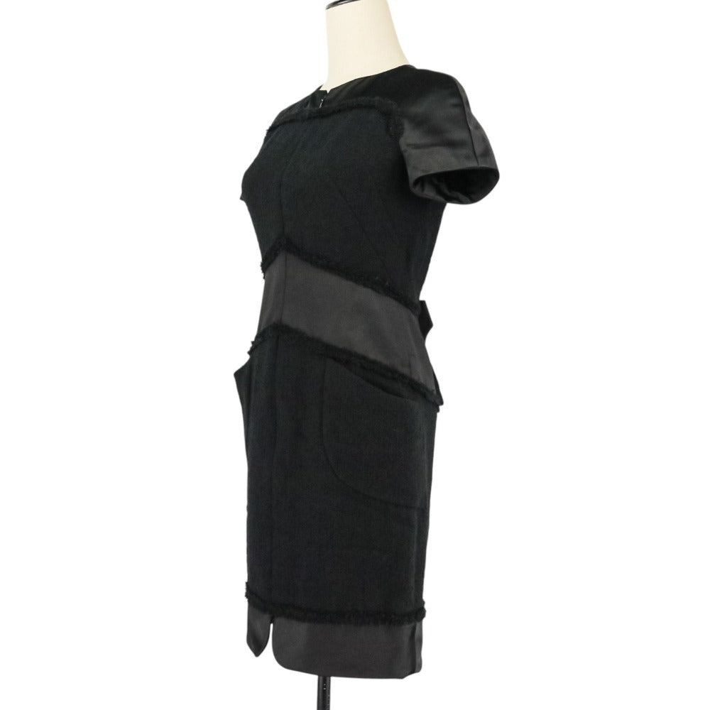 Chanel Tweed Satin Mix Dress