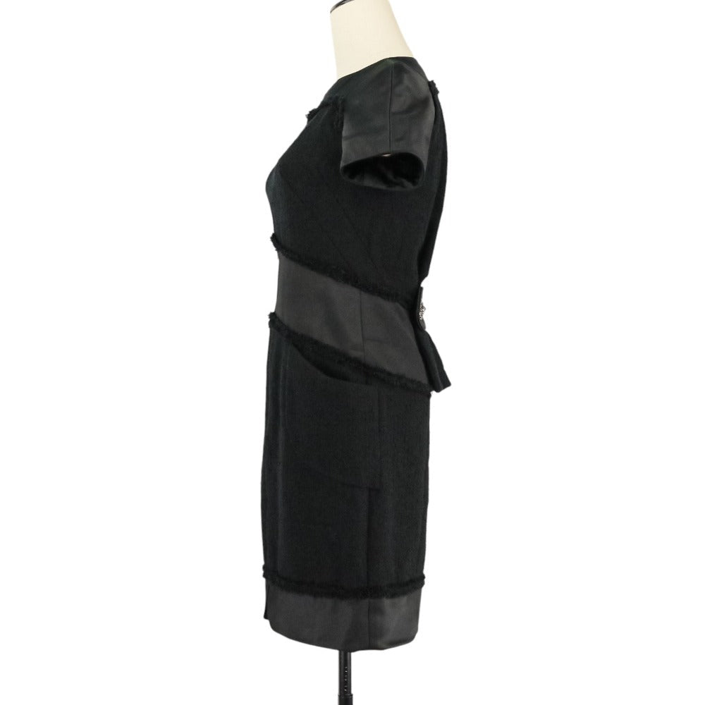 Chanel Tweed Satin Mix Dress