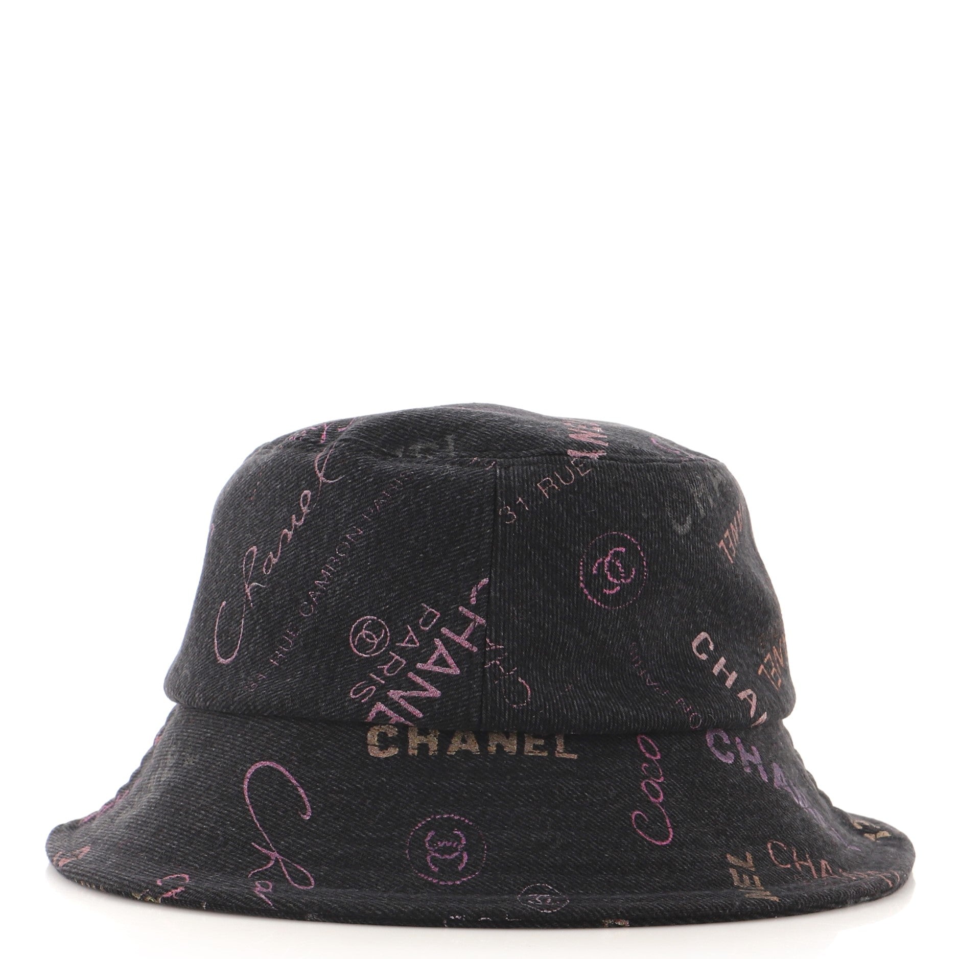 Denim Mood Bucket Hat Logo Printed Denim Medium