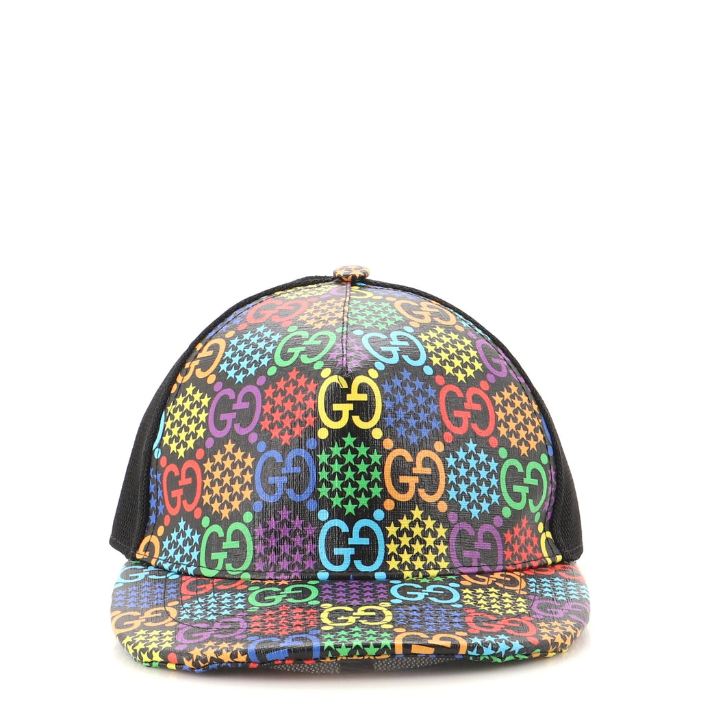 Baseball Cap Psychedelic Print GG Coated Canvas XXL
