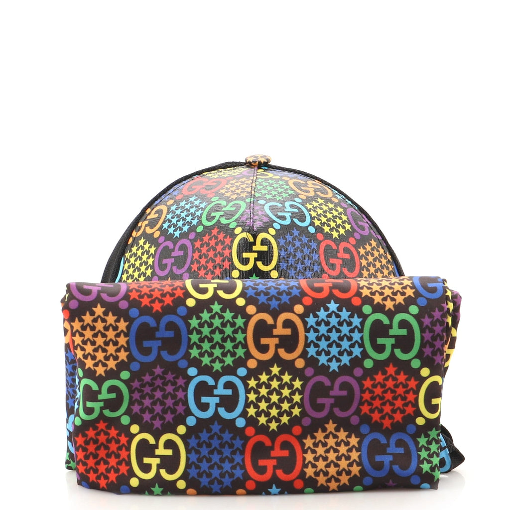 Baseball Cap Psychedelic Print GG Coated Canvas XXL