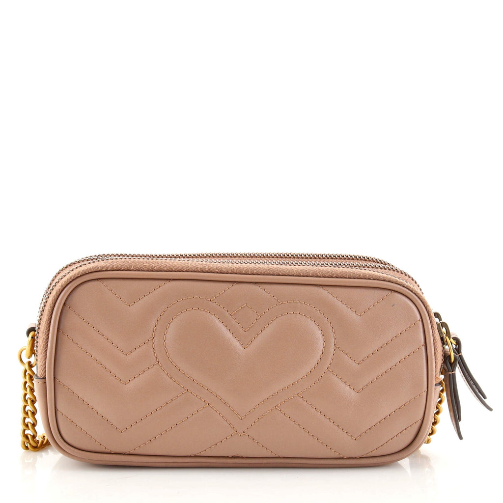 GG Marmont Triple Zip Chain Bag Matelasse Leather Mini