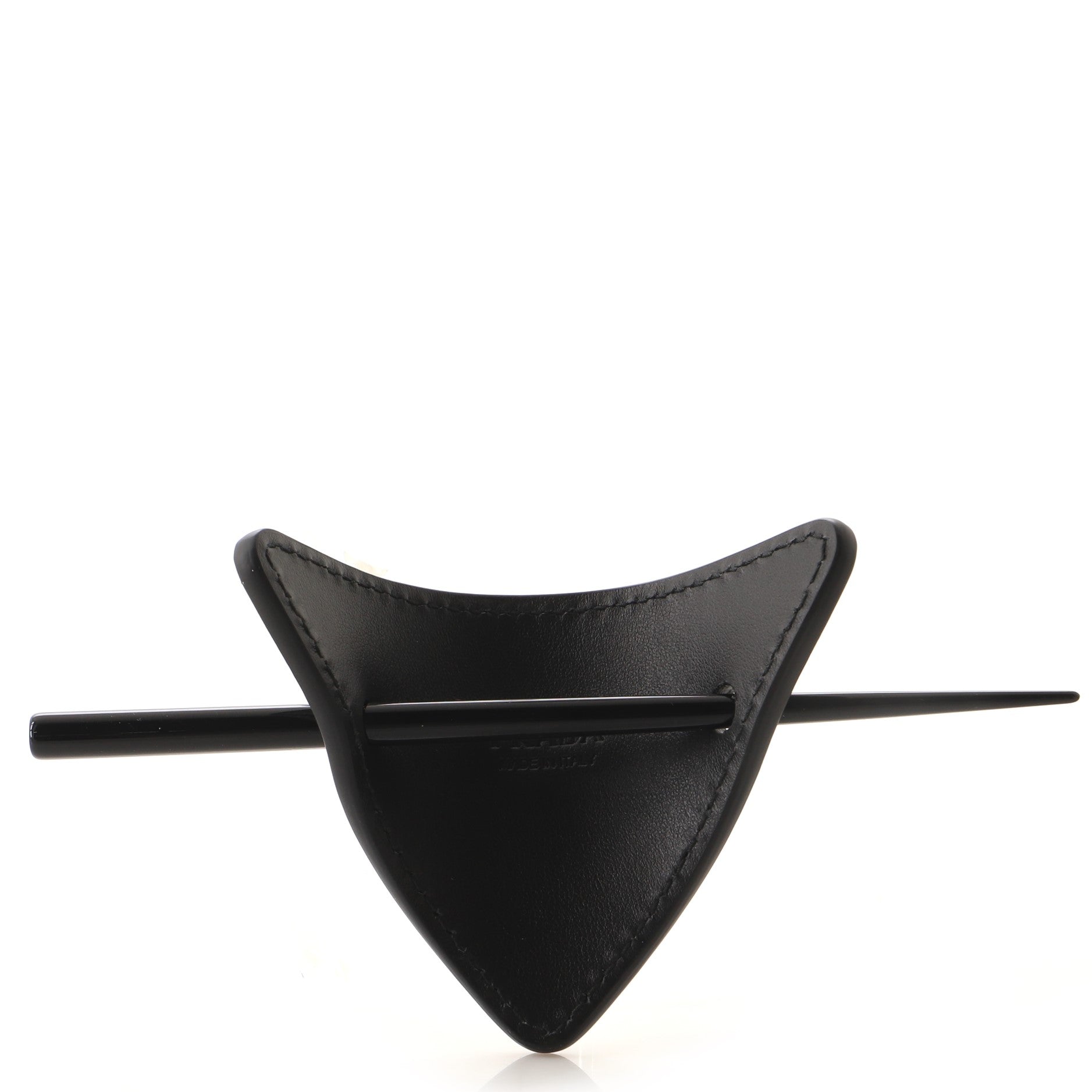 Logo Hair Pin Leather with Plexiglass XS