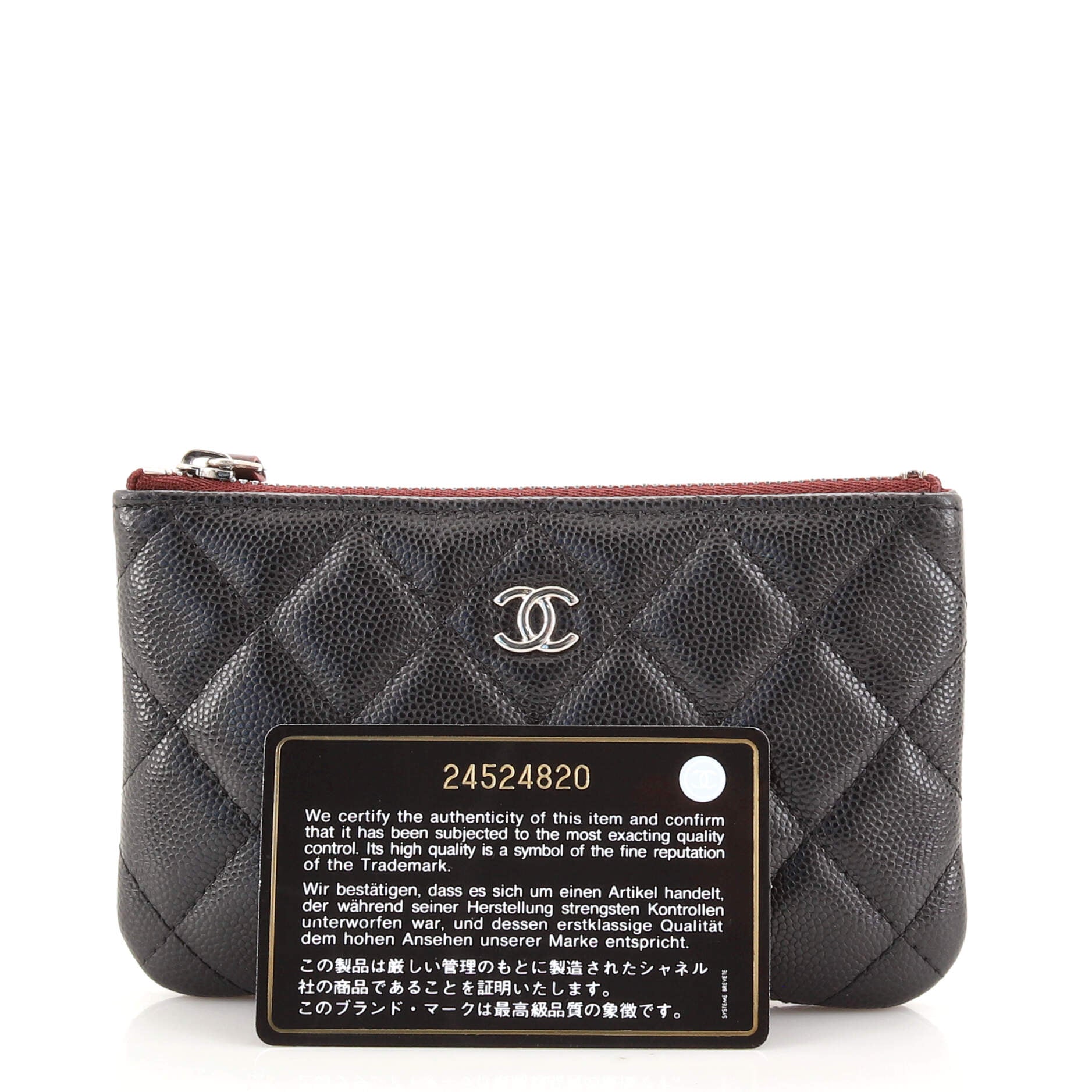 Classic O Case Pouch Quilted Caviar Mini