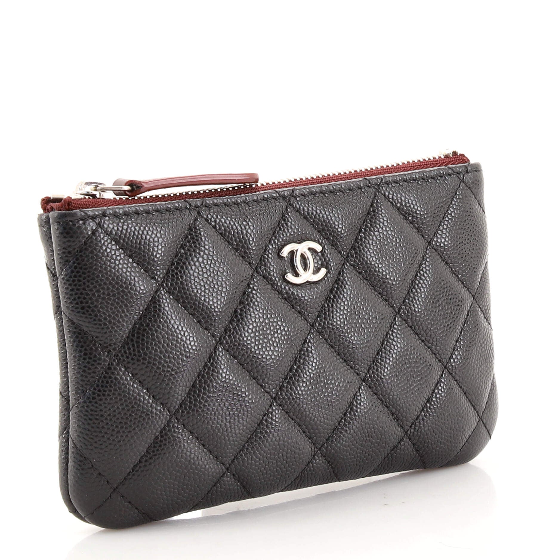 Classic O Case Pouch Quilted Caviar Mini