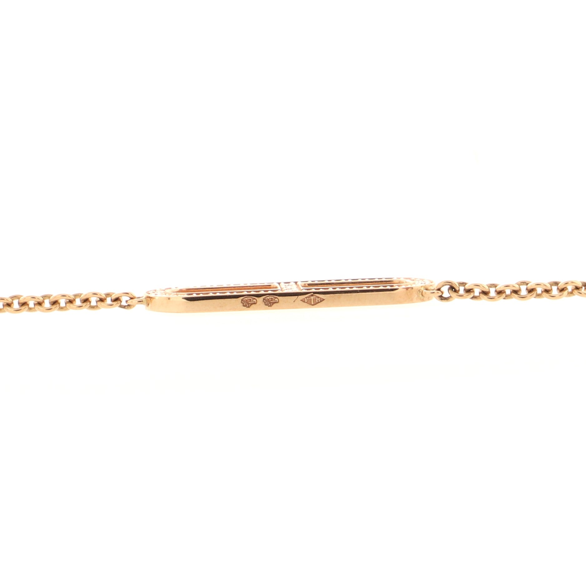 Ever Chaine d'Ancre Lariat Necklace 18K Rose Gold with Diamonds Small