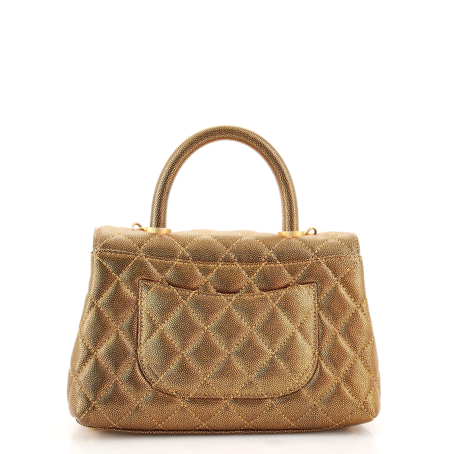 Coco Top Handle Bag Quilted Iridescent Caviar Mini
