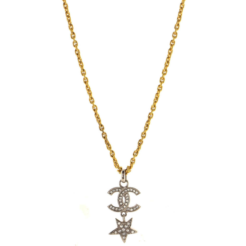 CC Drop Star Necklace Metal with Crystals