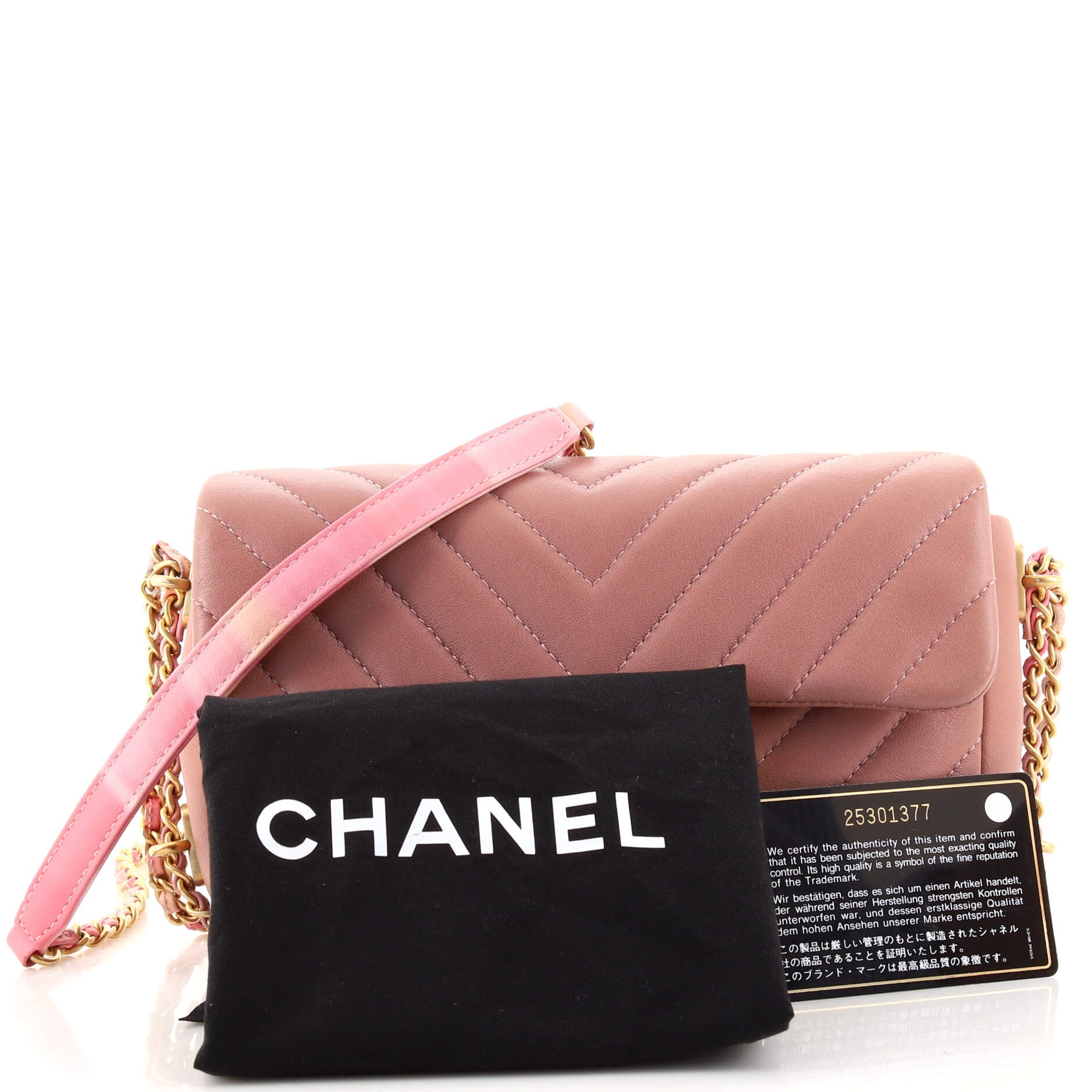 Chain Around CC Flap Bag Chevron Lambskin Mini