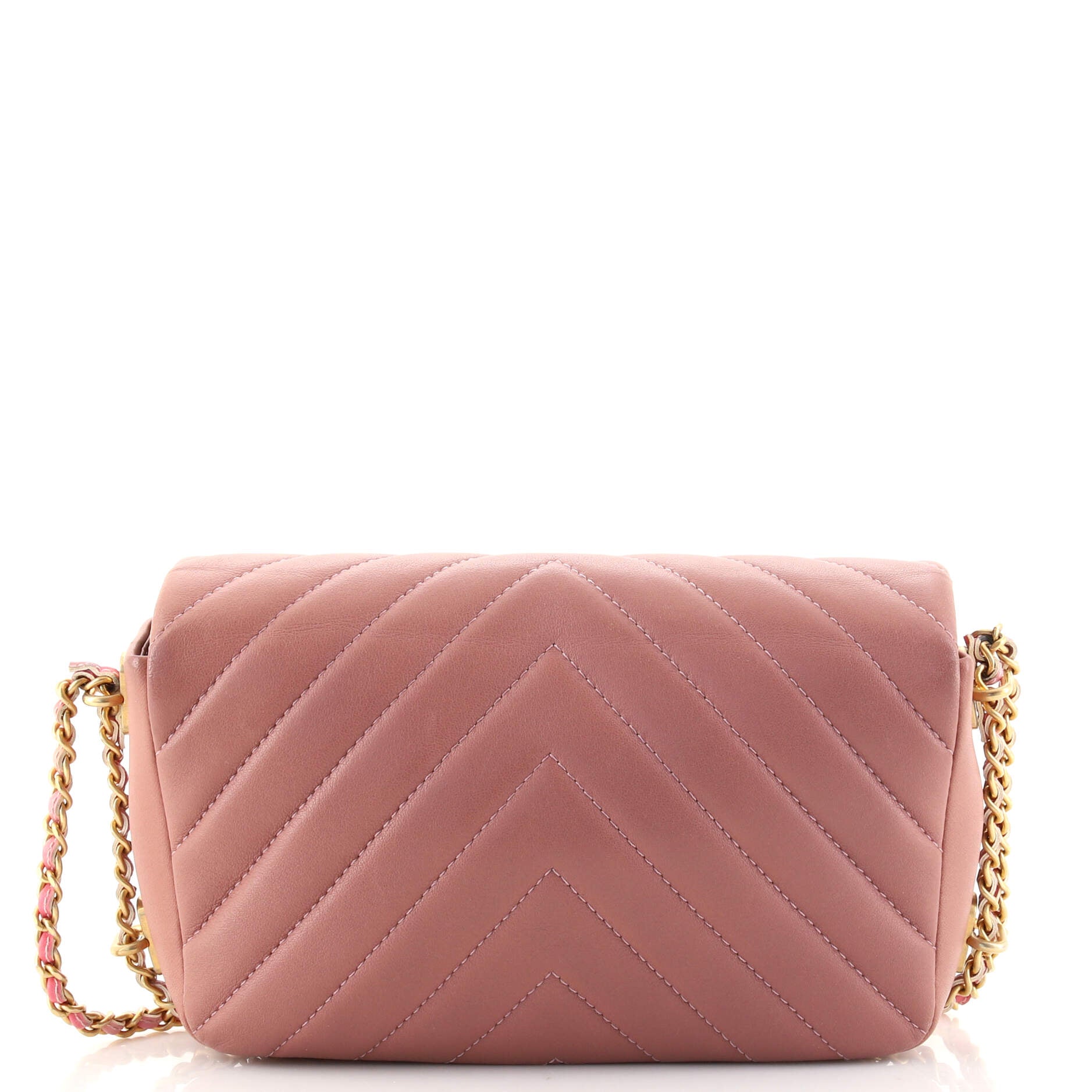 Chain Around CC Flap Bag Chevron Lambskin Mini