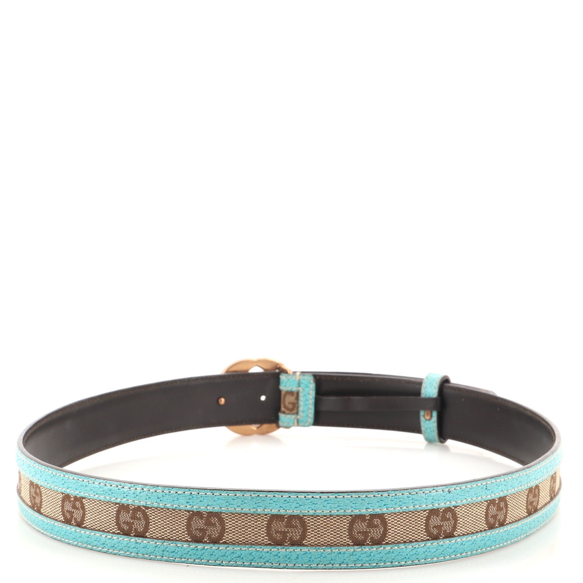 Interlocking G Belt GG Canvas and Leather Thin 85