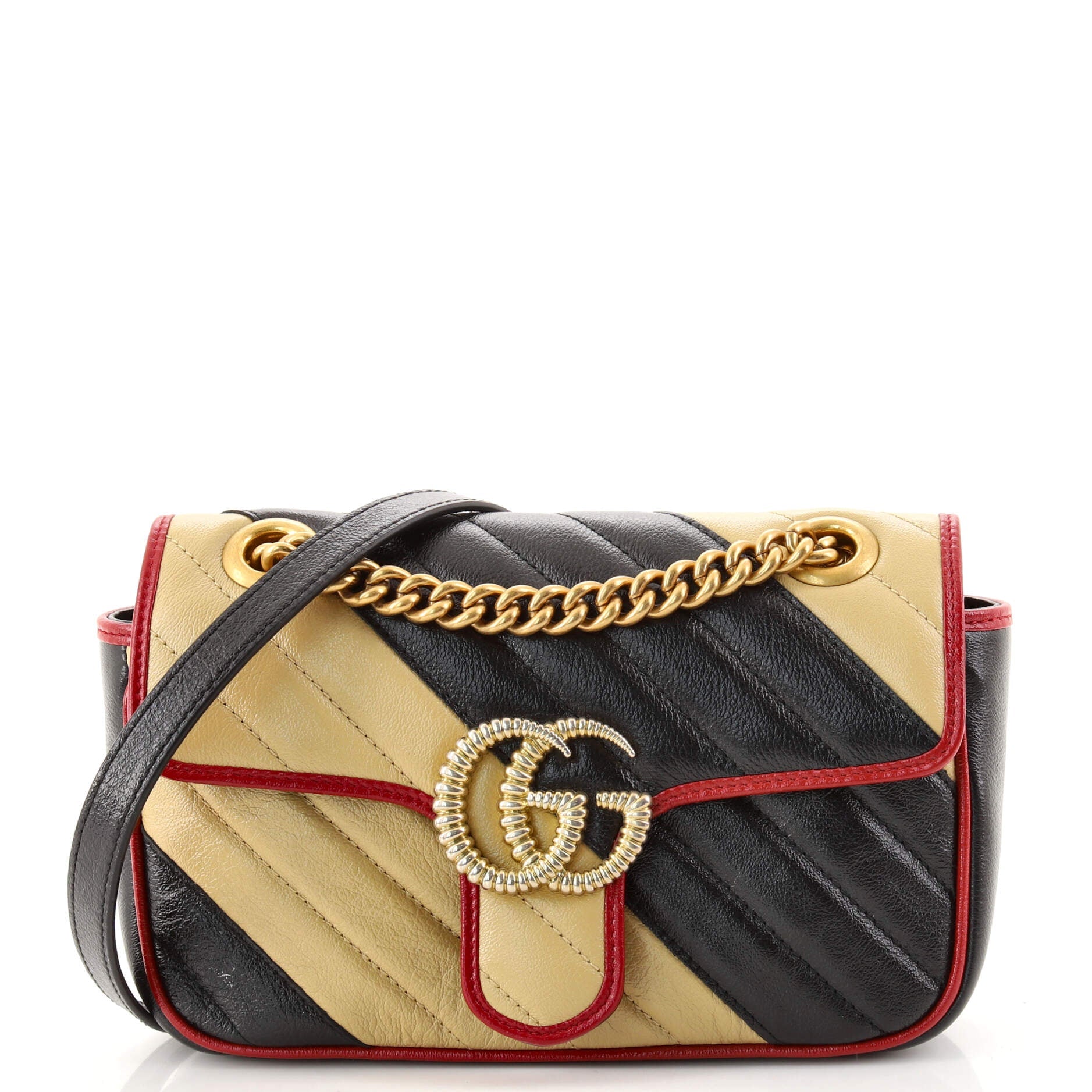 GG Marmont Flap Bag Diagonal Quilted Leather Mini