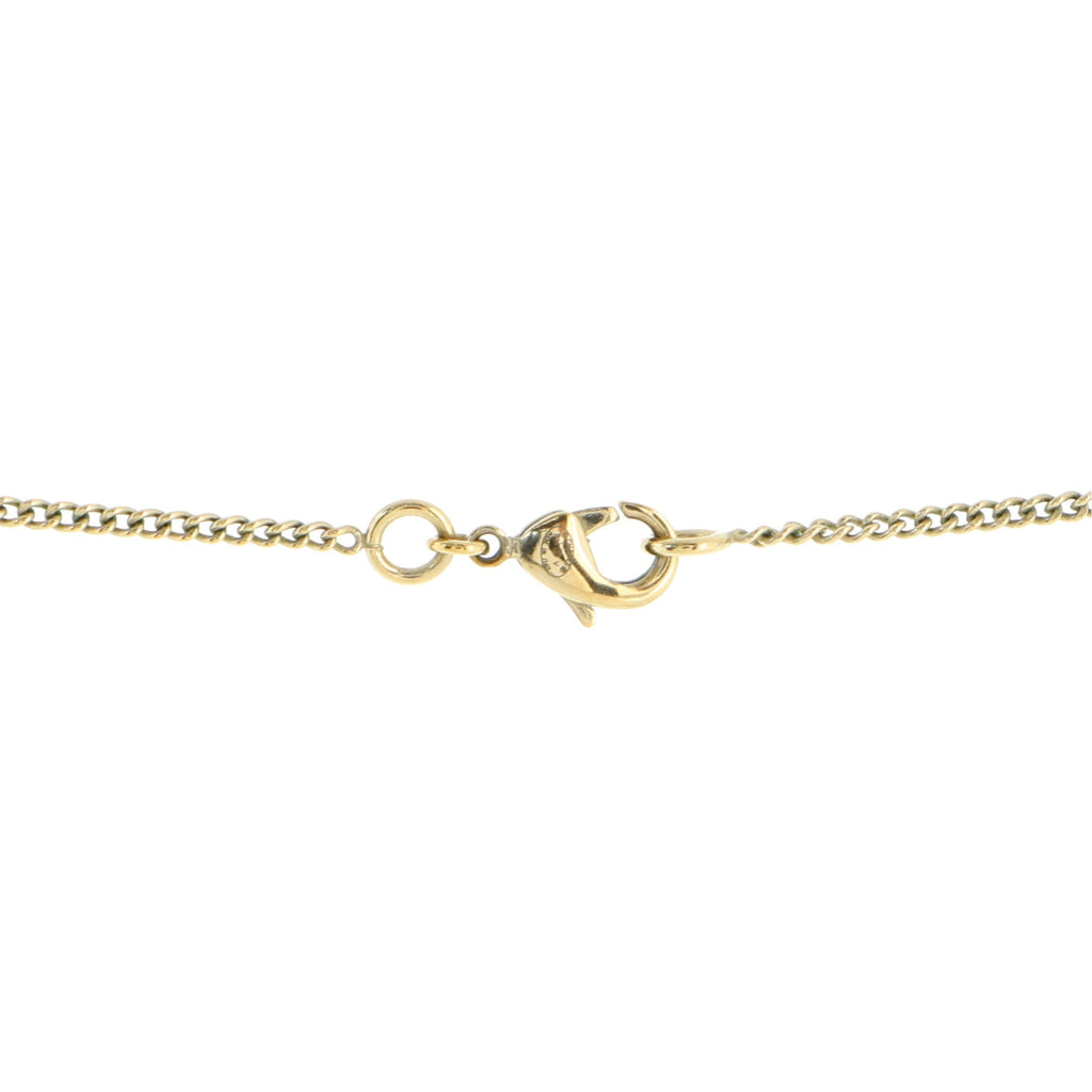 CC Drop Pendant Necklace Metal with Enamel and Faux Pearl