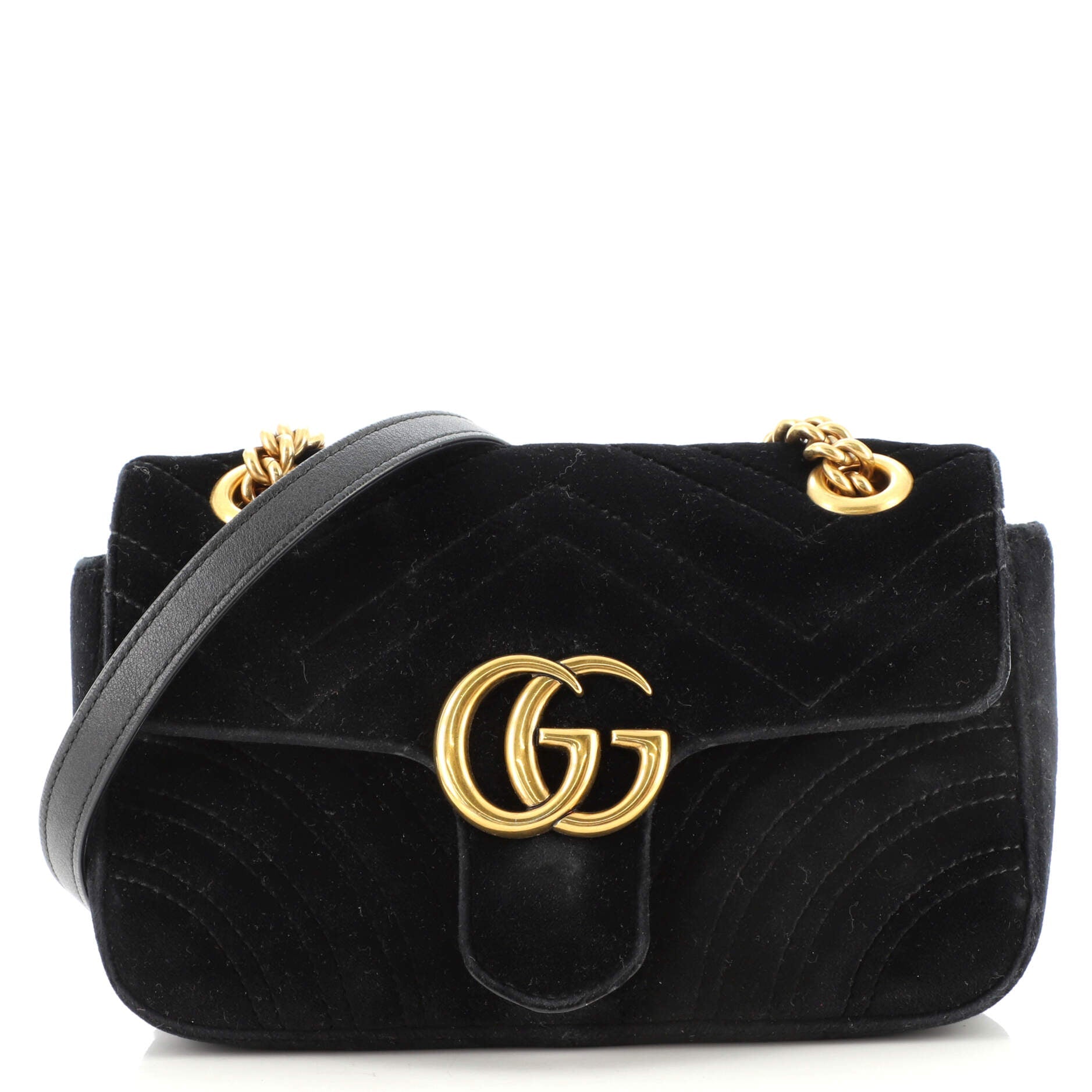 GG Marmont Flap Bag Matelasse Velvet Mini
