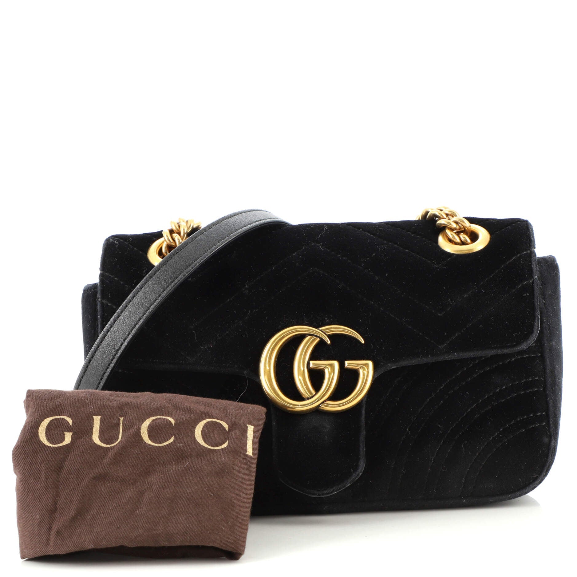 GG Marmont Flap Bag Matelasse Velvet Mini