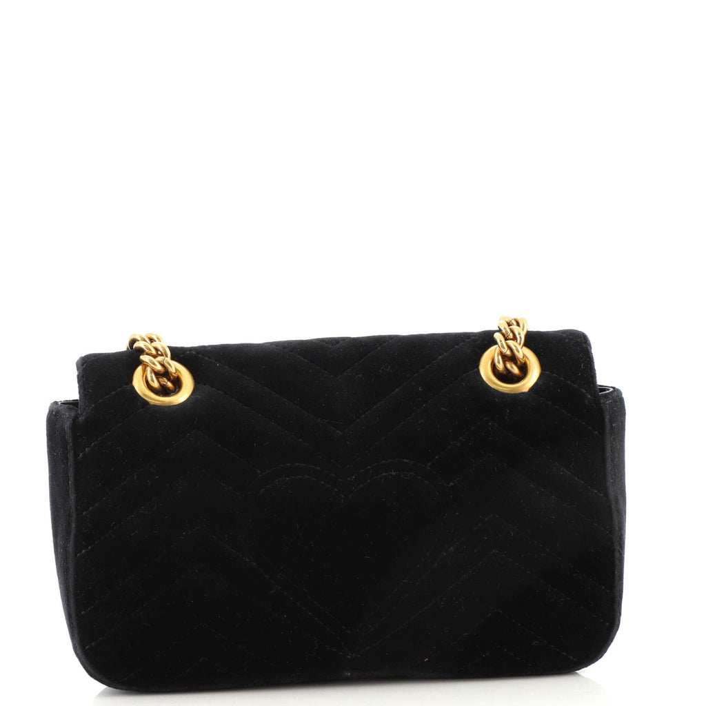 GG Marmont Flap Bag Matelasse Velvet Mini