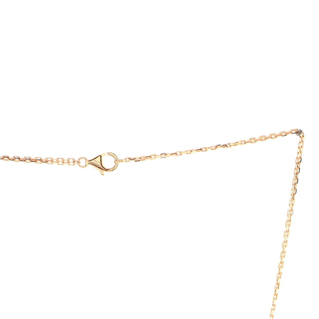 2 Diamonds Love Pendant Necklace 18K Rose Gold and Diamonds