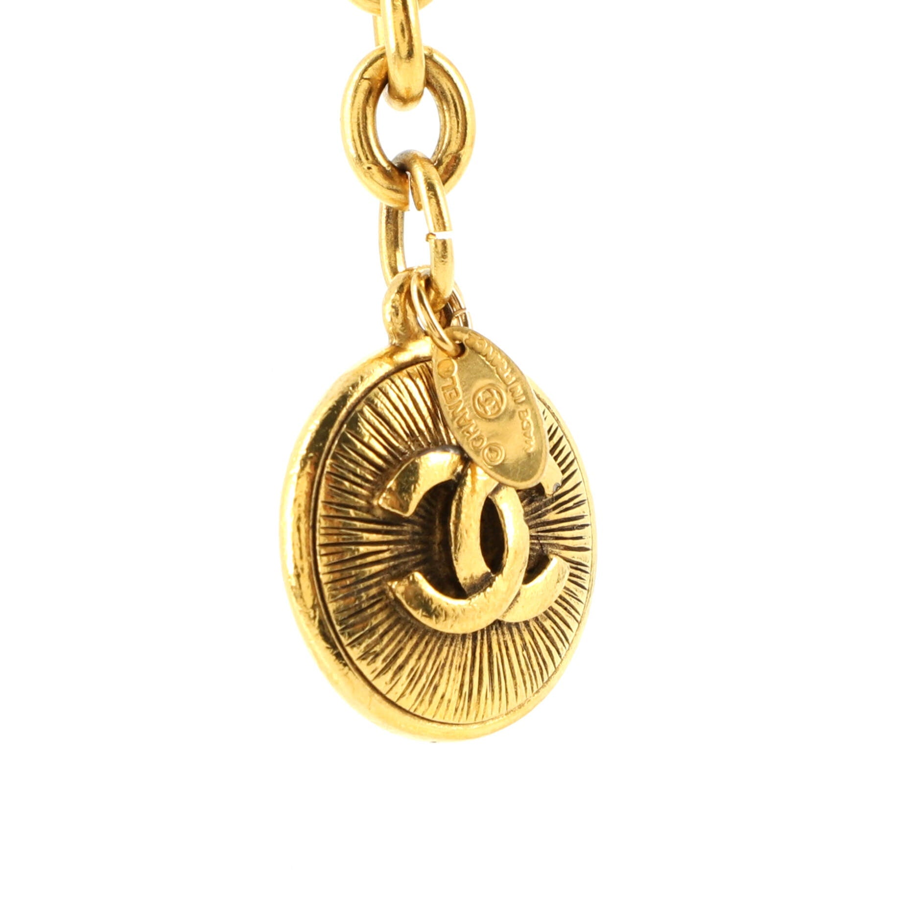 Vintage Medallion Charms Chain Belt Metal 80
