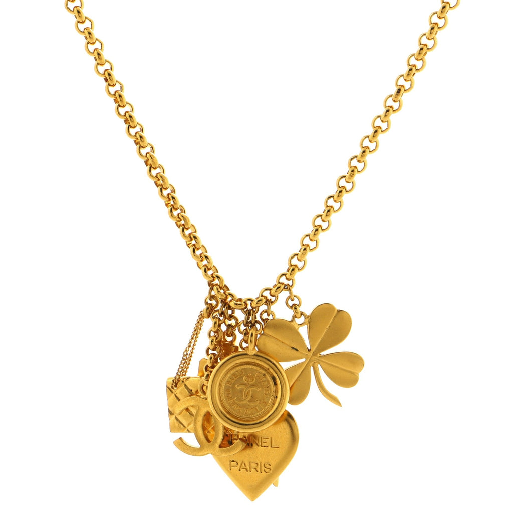 Vintage CC Charms Long Necklace Metal