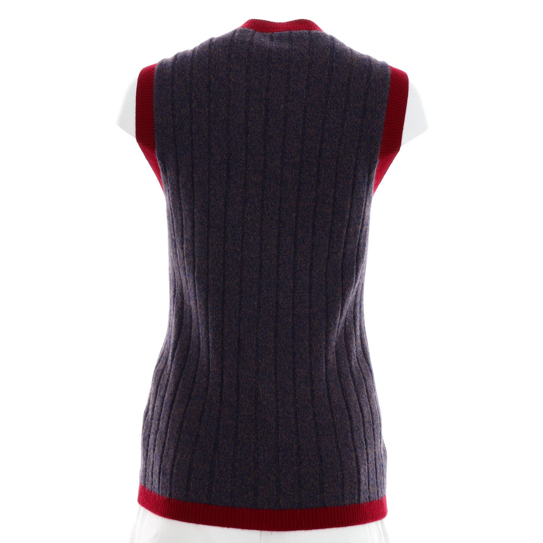 Women's Vintage Button Up Vest Knit Wool