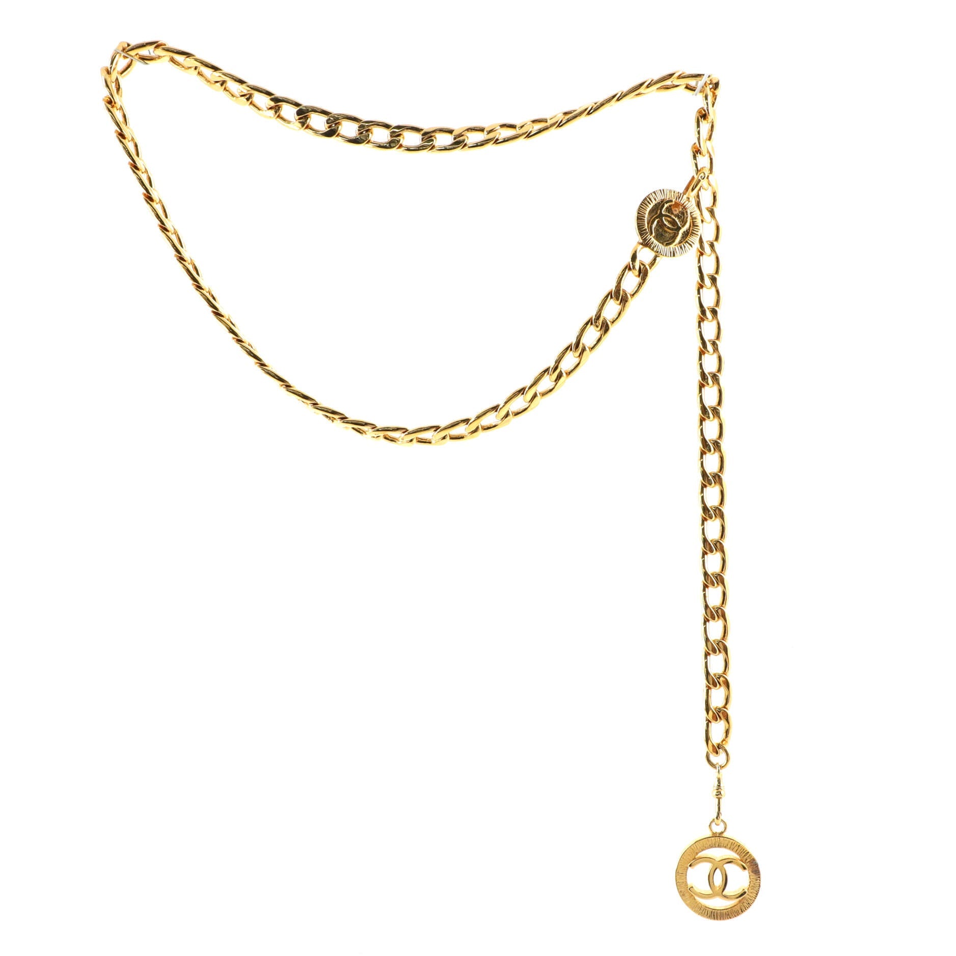 Vintage Medallion Chain Belt Metal 80