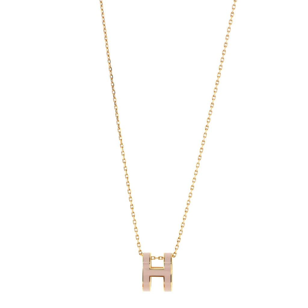 Pop H Pendant Chain Necklace Metal and Enamel Mini