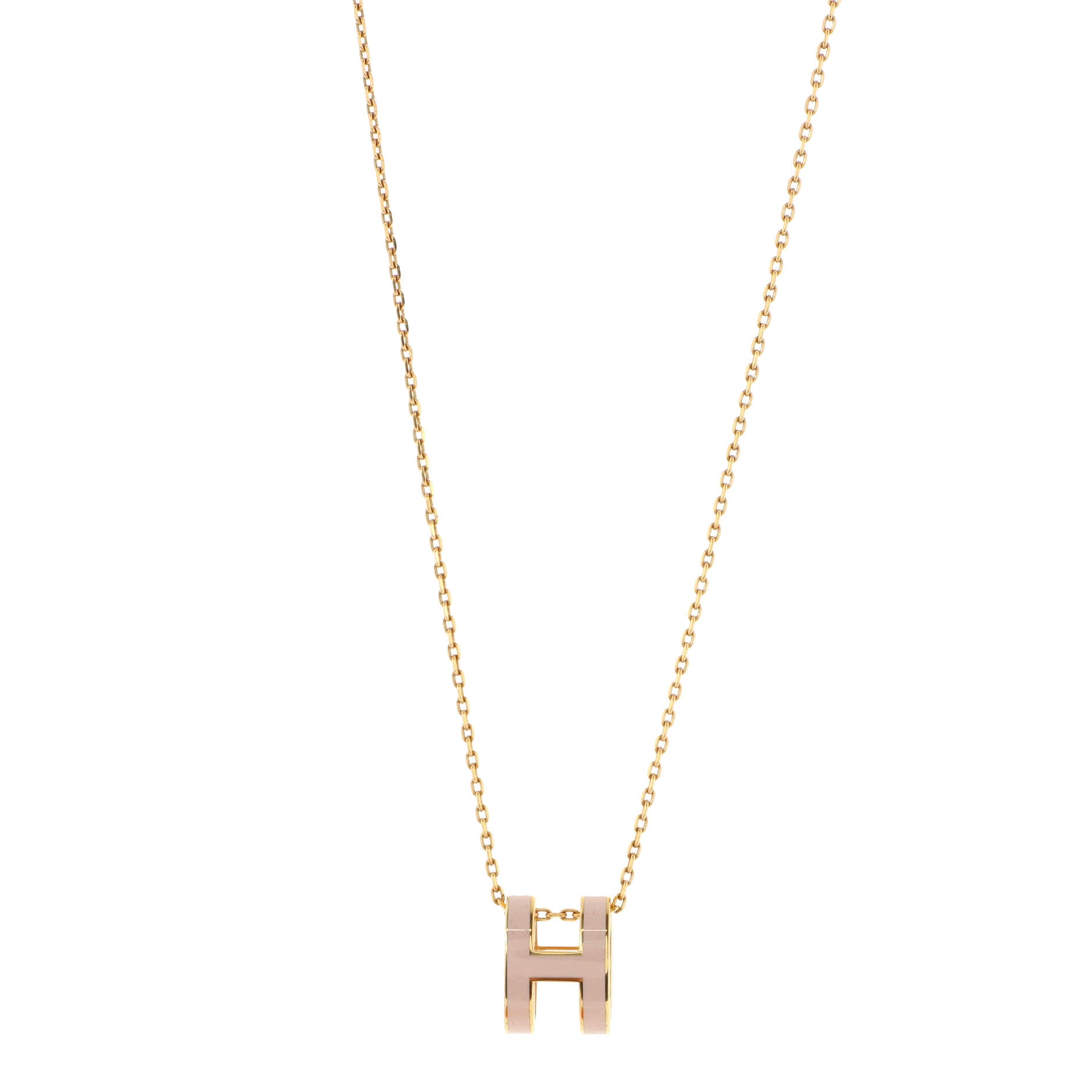 Pop H Pendant Chain Necklace Metal and Enamel Mini