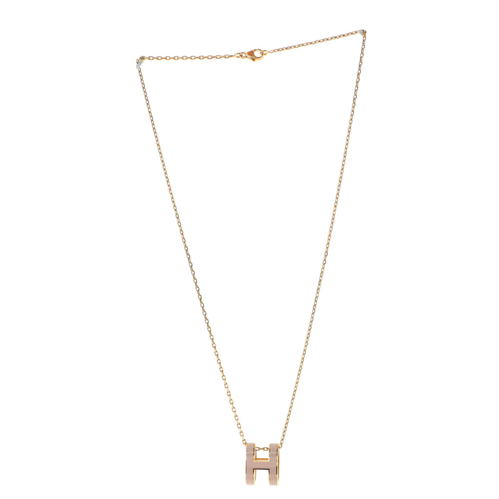 Pop H Pendant Chain Necklace Metal and Enamel Mini
