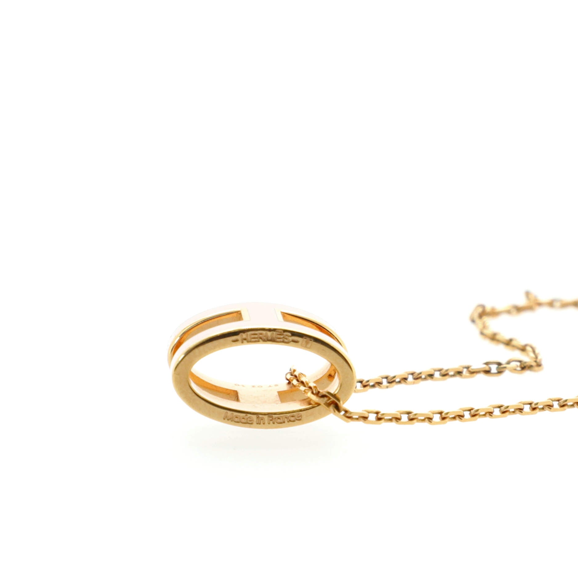 Pop H Pendant Chain Necklace Metal and Enamel Mini