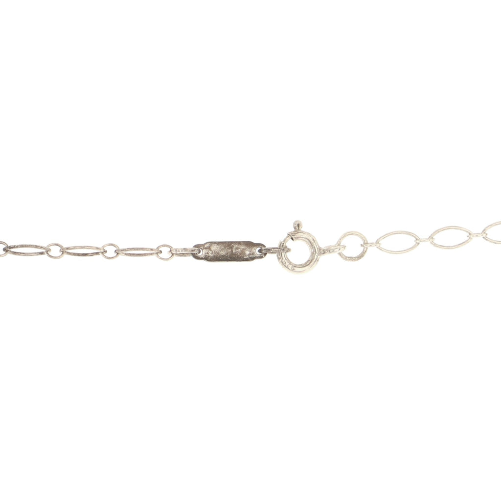 Daisy Key Pendant Necklace Sterling Silver with Diamond Large