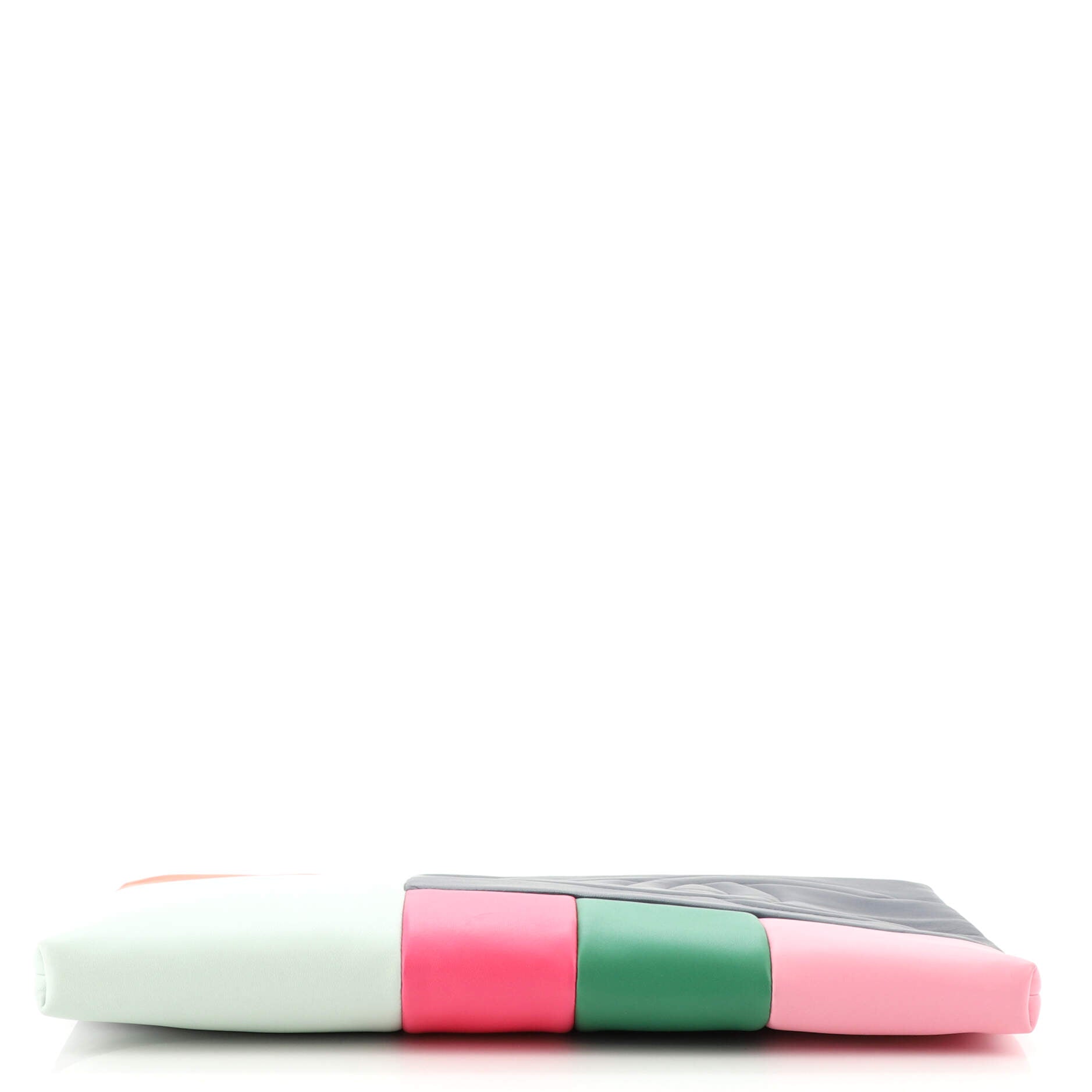 O Case Clutch Colorblock Leather Large