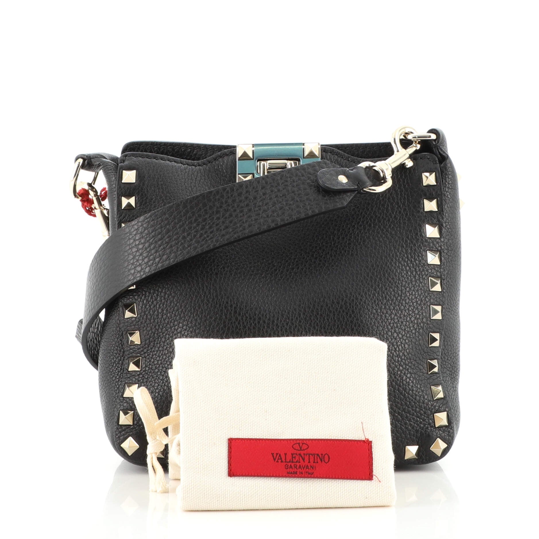 Rockstud Flip Lock Messenger Bag Leather Mini