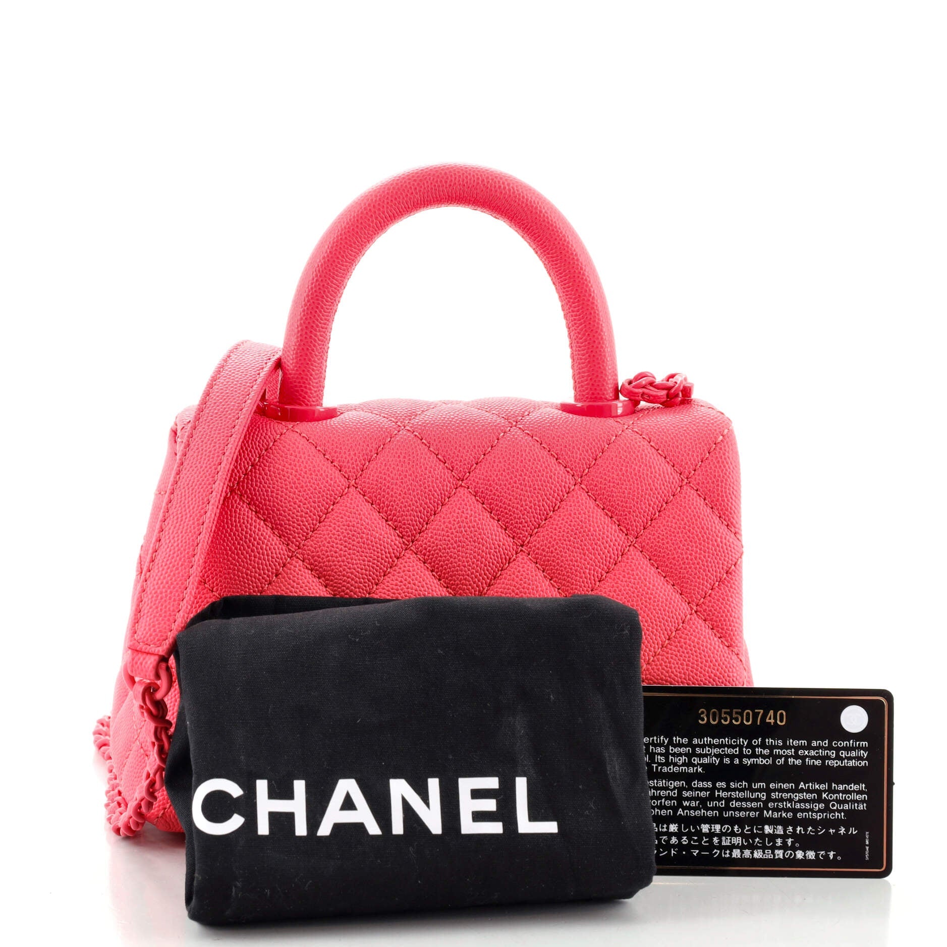 Coco Top Handle Bag Quilted Caviar Extra Mini