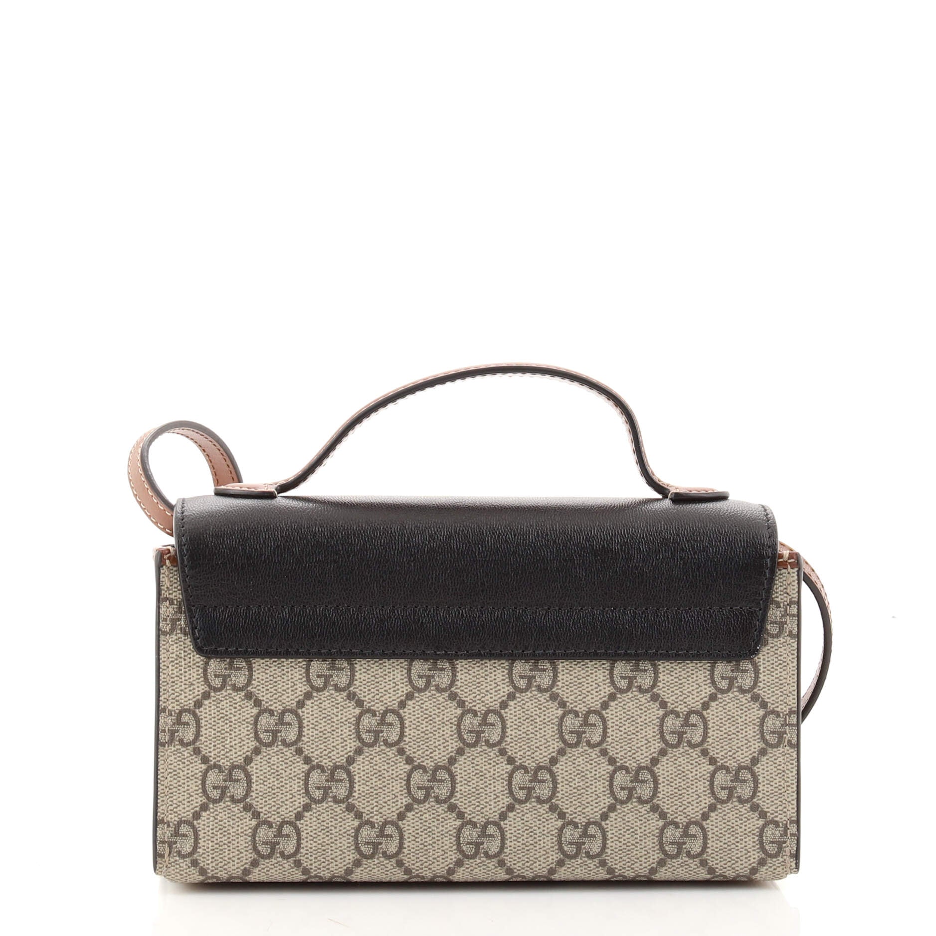 Padlock Top Handle Bag GG Coated Canvas and Leather Mini