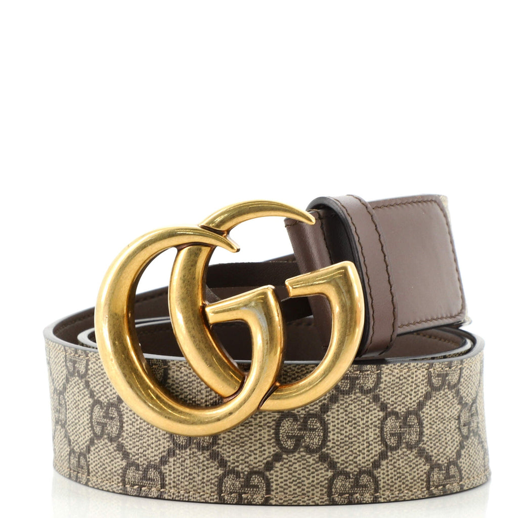 GG Marmont Belt GG Coated Canvas and Leather Wide 95