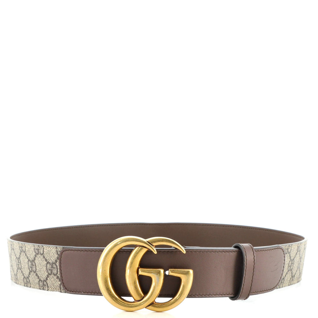 GG Marmont Belt GG Coated Canvas and Leather Wide 95