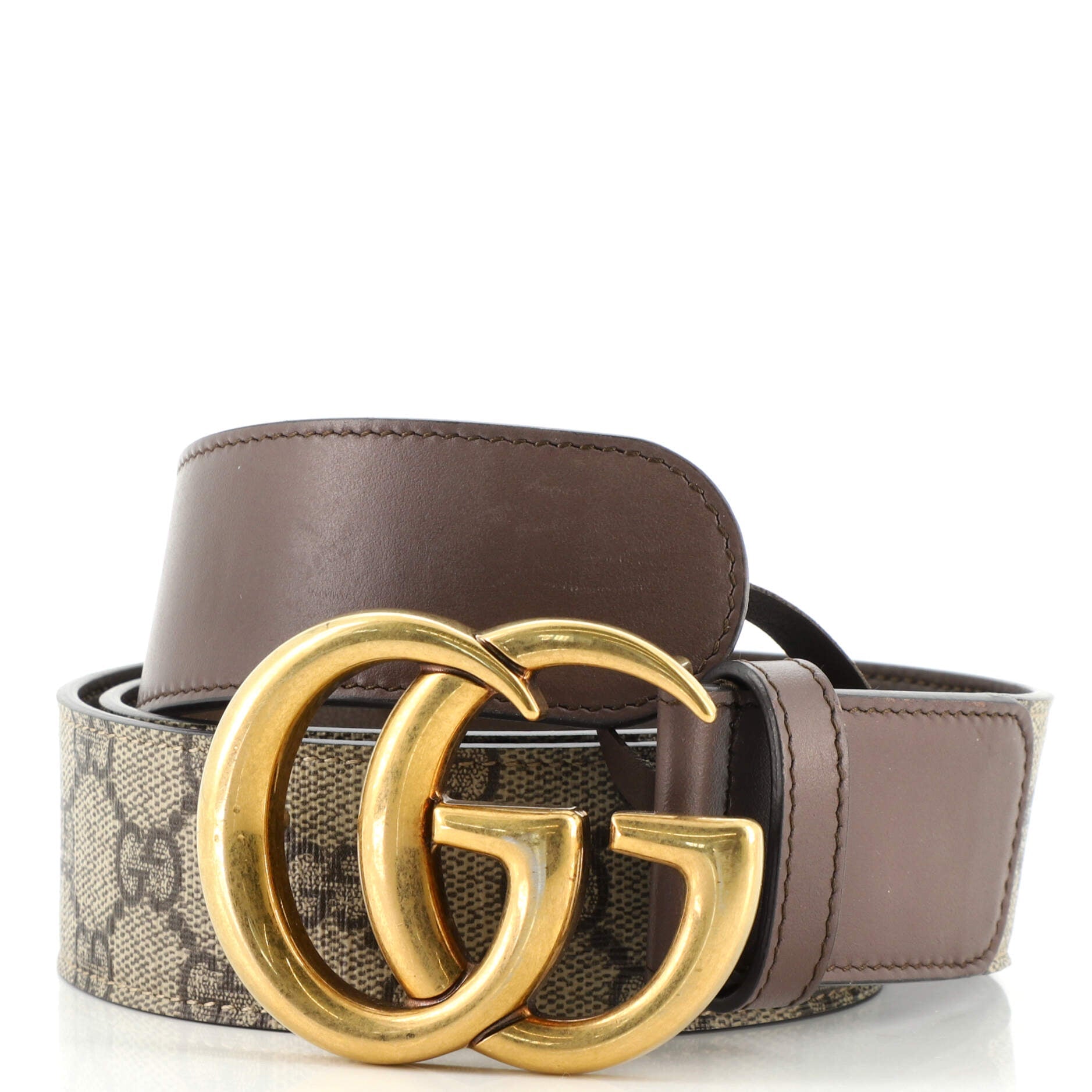 GG Marmont Belt GG Coated Canvas and Leather Wide 95