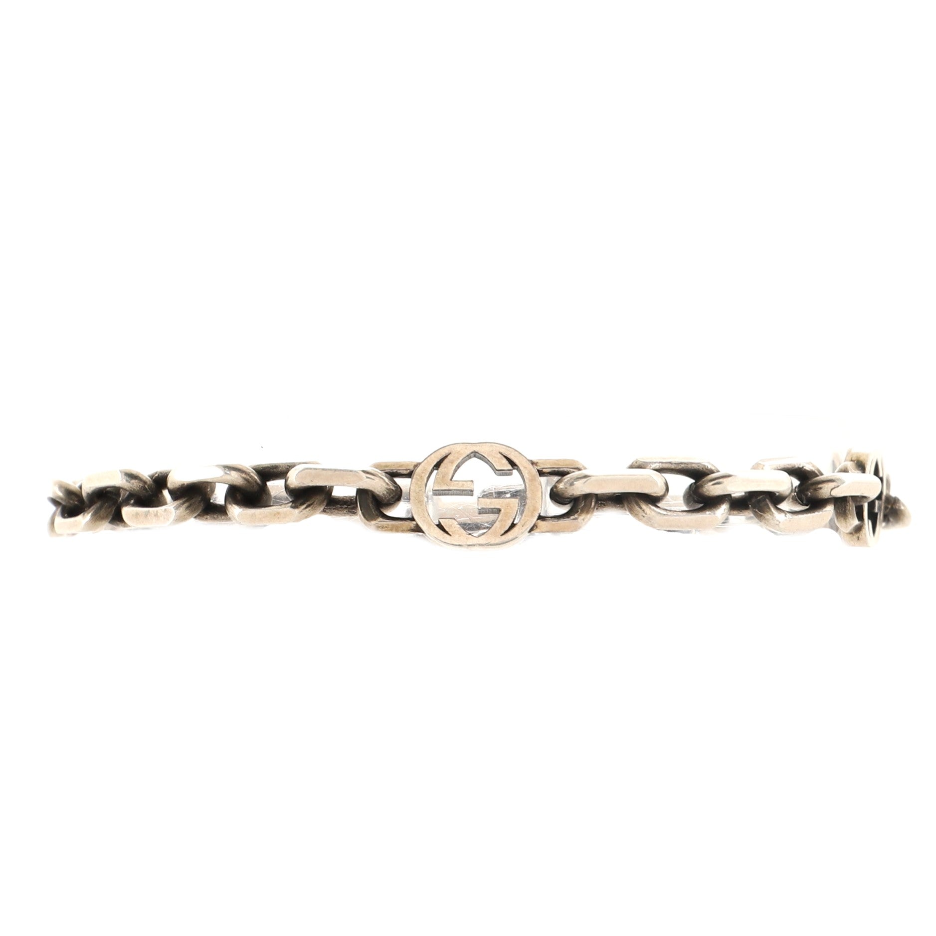 Interlocking G Chunky Chain Bracelet Sterling Silver